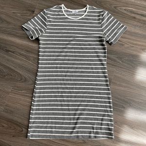 Tobi Grey White Stripe T-shirt Dress Small